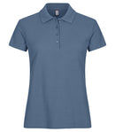 Basic Polo women Steel blue - Suomen Brodeeraus