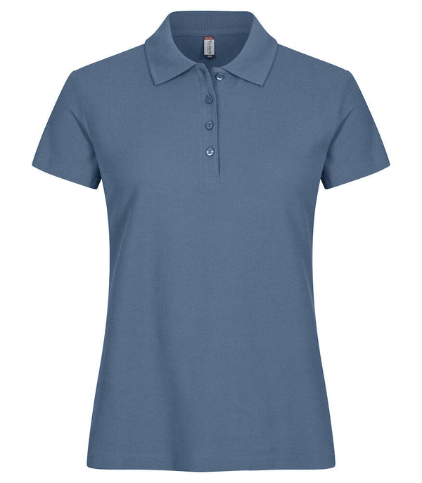 Basic Polo women Steel blue - Suomen Brodeeraus