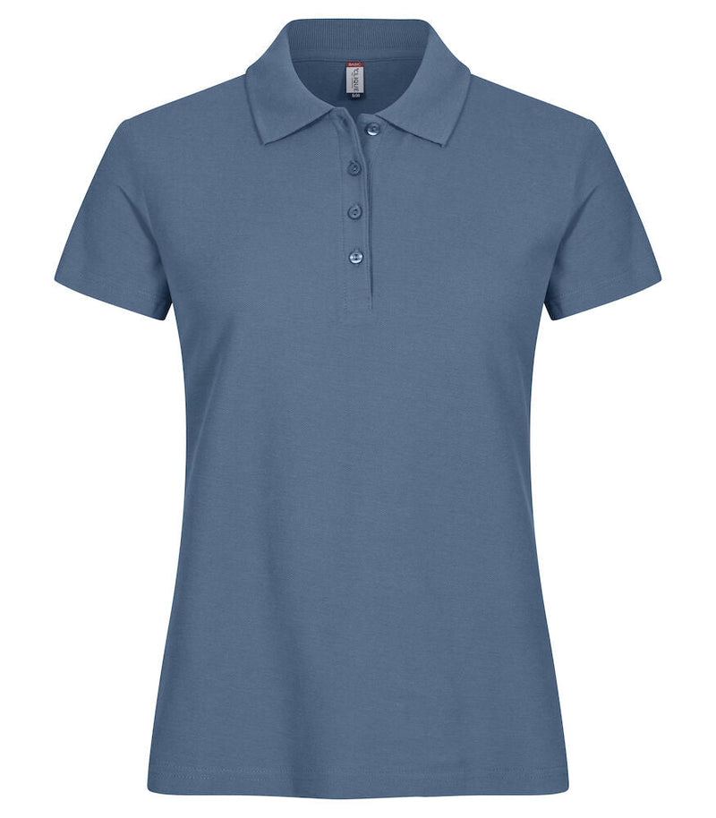 Basic Polo women Steel blue - Suomen Brodeeraus