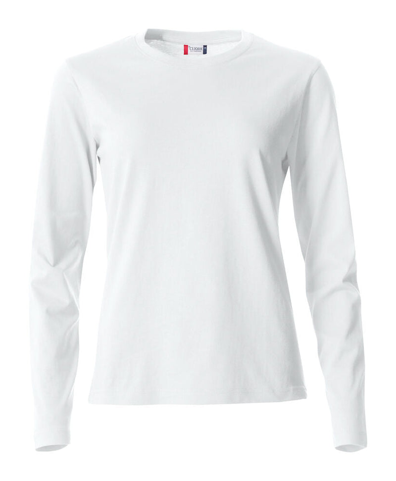 Basic-T L/S ladies White - Suomen Brodeeraus