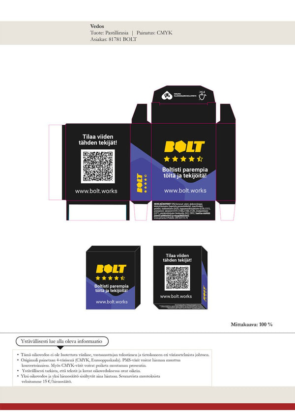 BOLT - KARKKIRASIA - ASIAKASYRITYKSELLE - Suomen Brodeeraus