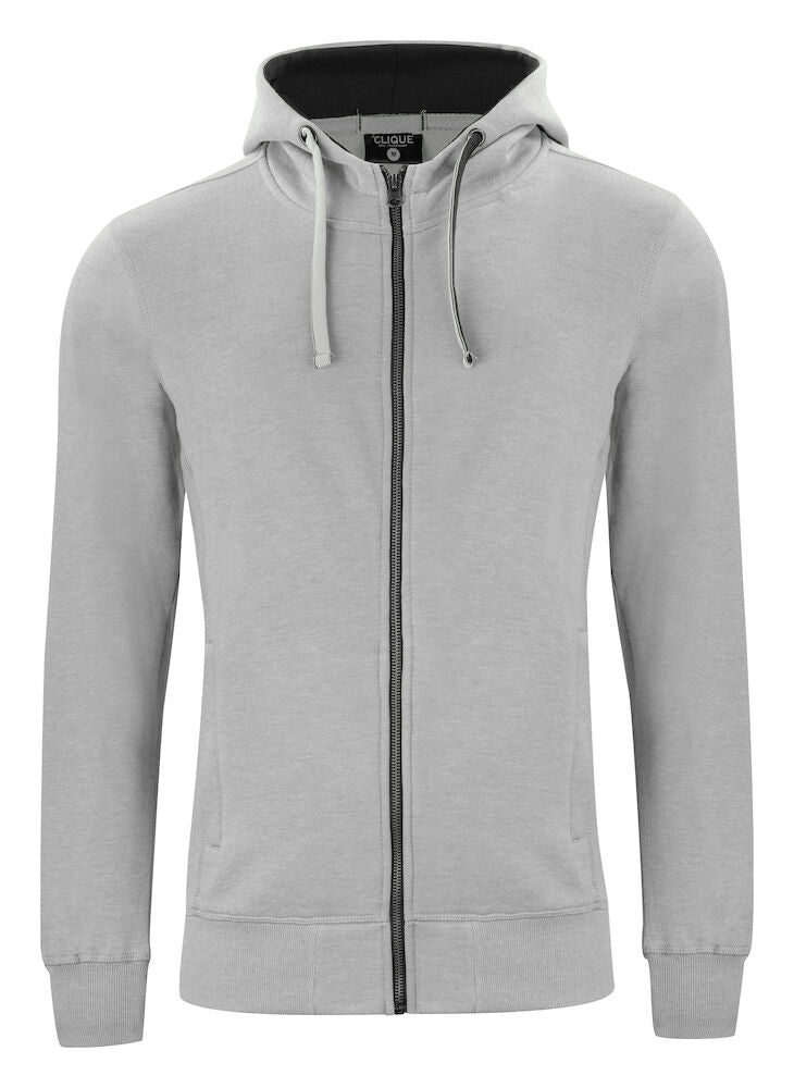 Classic Hoody full zip Grey mel - Suomen Brodeeraus