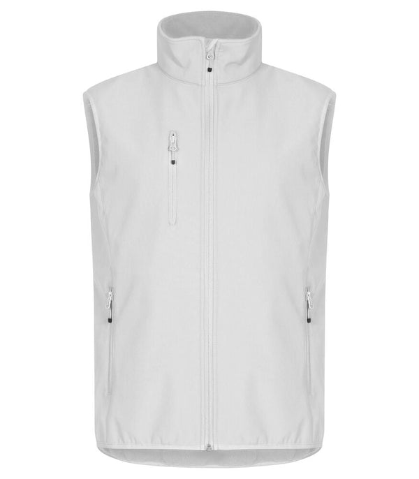 Classic Softshell Vest White 4XL - Suomen Brodeeraus