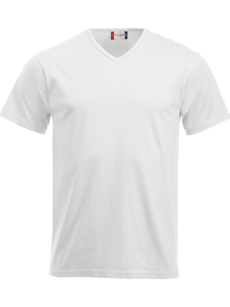 CLIQUE FASHION T V-NECK WHITE - Suomen Brodeeraus