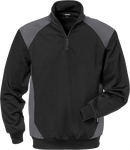 Collegepusero lyhyt vetoketju 7048 SHV Musta/harmaa - Suomen Brodeeraus