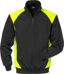 Collegepusero lyhyt vetoketju 7048 SHV Musta/Neonkeltainen - Suomen Brodeeraus