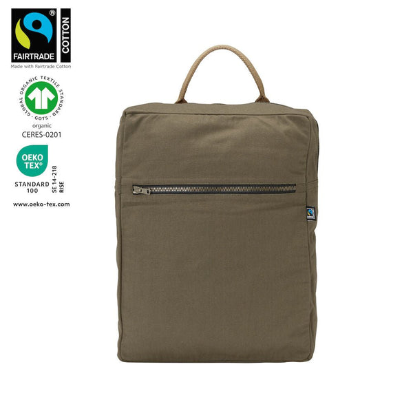 COTTOVER CANVAS DAYPACK (GOTS) DK. OLIVE - Suomen Brodeeraus