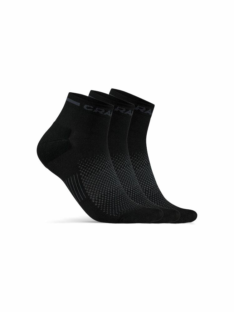 Craft CORE Dry Mid Sock 3-Pack Black - Suomen Brodeeraus