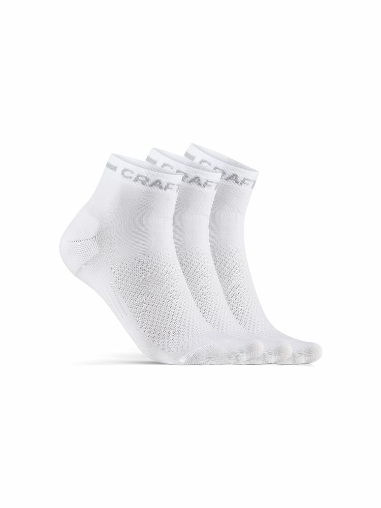 Craft CORE Dry Mid Sock 3-Pack White - Suomen Brodeeraus