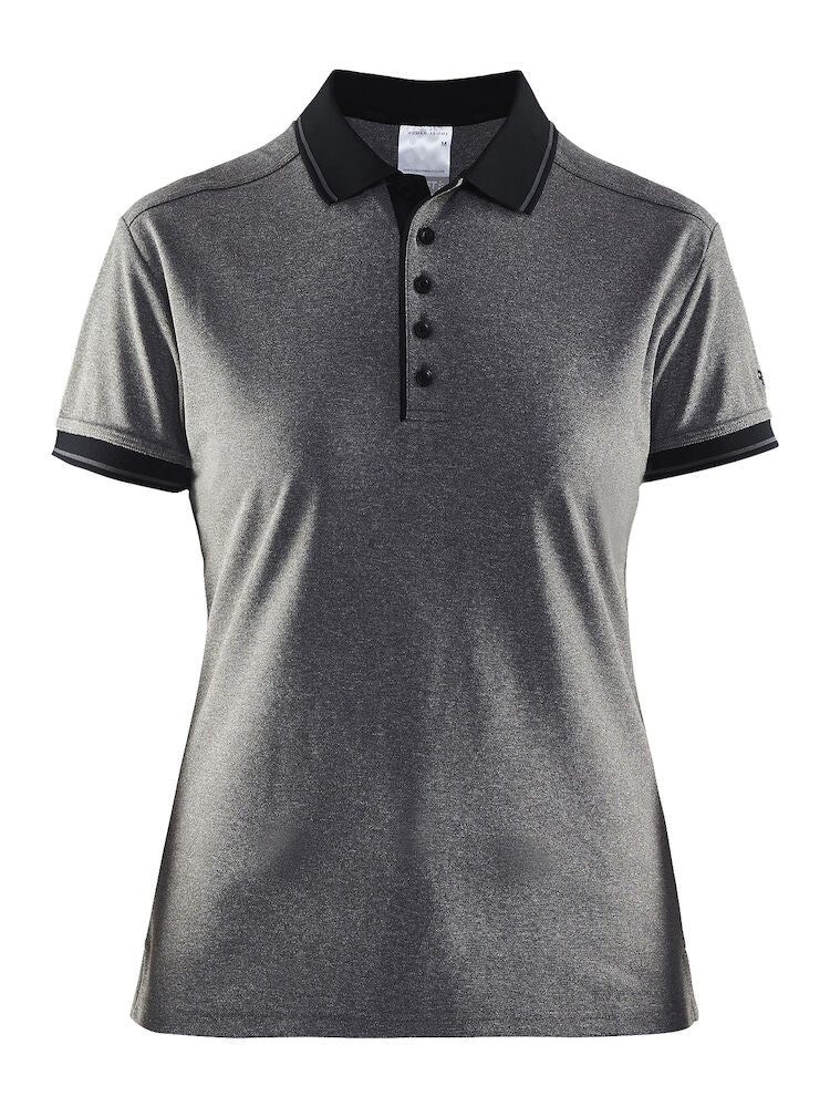 Craft Noble Polo pique women dk grey mel - Suomen Brodeeraus