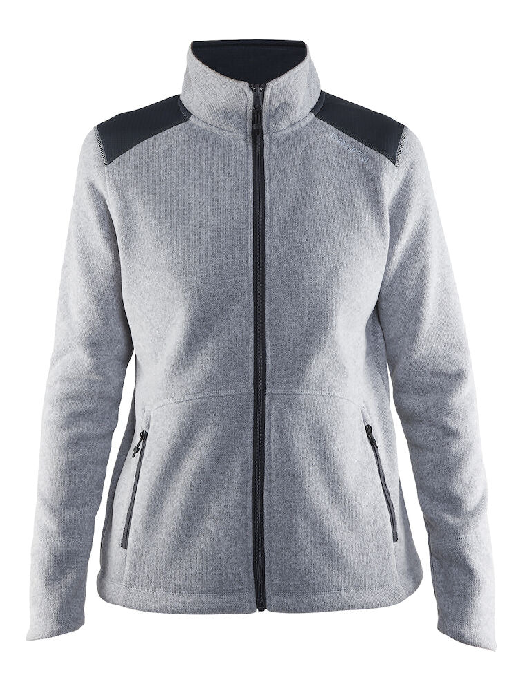 Craft Noble zip jacket fleece wome grey melange - Suomen Brodeeraus