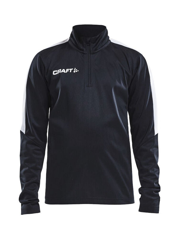 Craft Progress Halfzip LS tee JR Black/white - Suomen Brodeeraus