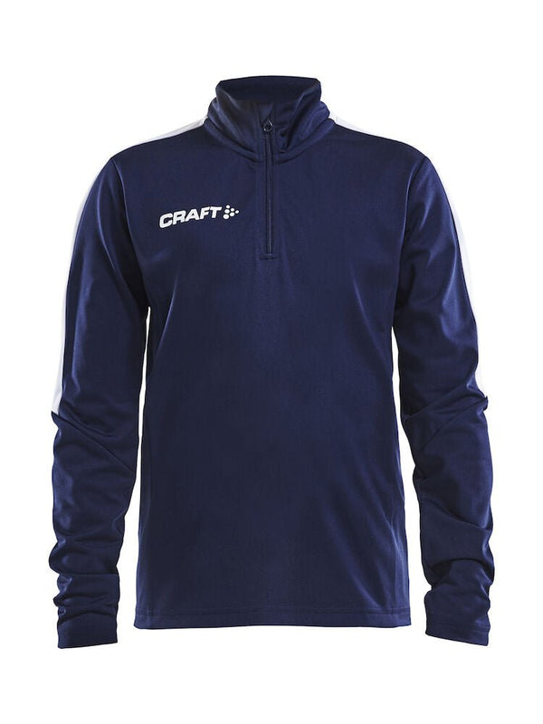 Craft Progress Halfzip LS tee JR Navy - Suomen Brodeeraus