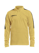 Craft Progress Halfzip LS tee JR Yellow/black - Suomen Brodeeraus