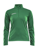 Craft Progress Halfzip LS tee women Team green - Suomen Brodeeraus