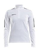 Craft Progress Halfzip LS tee women White - Suomen Brodeeraus