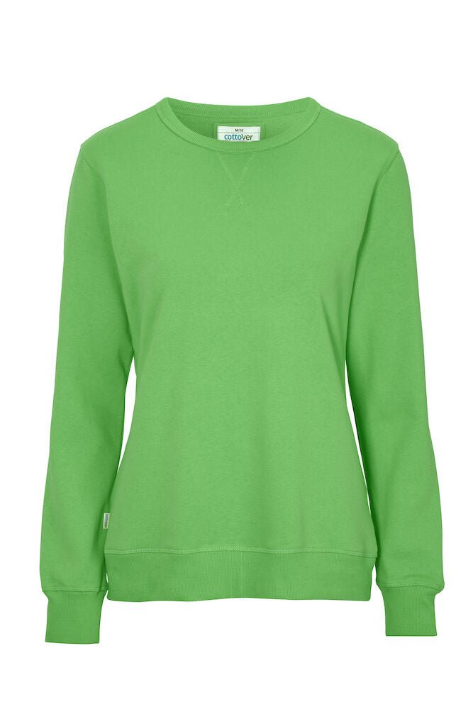 CREW NECK LADY (GOTS) GREEN L - Suomen Brodeeraus