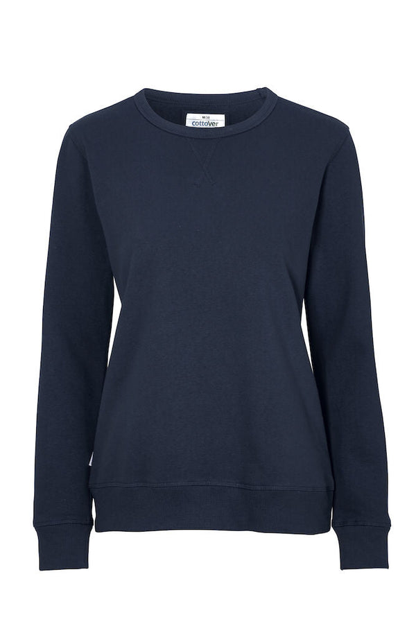 CREW NECK LADY (GOTS) NAVY L - Suomen Brodeeraus