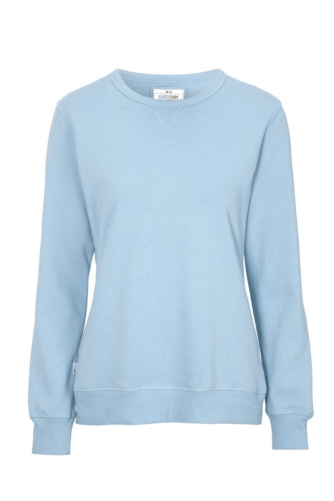 CREW NECK LADY (GOTS) SKY BLUE L - Suomen Brodeeraus