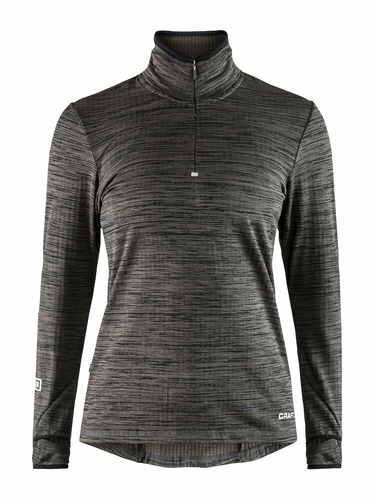 GRID HALFZIP W BLACK MELANG - Suomen Brodeeraus