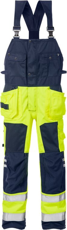 High vis avosuoja LK.2, 1014 PLU Neonkeltainen/Tummansininen - Suomen Brodeeraus