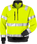 High vis college lyhyt vetoketju lk 3 728 SHV Neonkeltainen/Musta - Suomen Brodeeraus