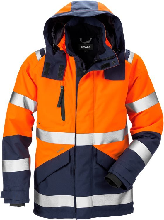 High vis GORE - TEX kuoritakki lk 3 4988 GXB Neonoranssi/Tummansininen - Suomen Brodeeraus