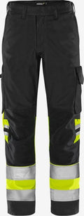 High vis Green housut LK 1 2649 GPLU Neonkeltainen/Musta - Suomen Brodeeraus