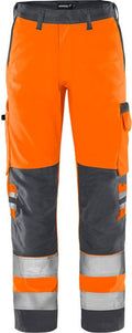 High vis Green housut LK 2 2651 GPLU Neonoranssi/Harmaa - Suomen Brodeeraus