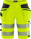 High vis Green rakentajan stretch shortsit lk 2 2646 GSTP Neonkeltainen/Musta - Suomen Brodeeraus