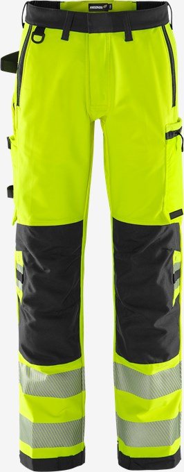 High vis Green stretch housut lk 2 2645 GSTP Neonkeltainen/Musta - Suomen Brodeeraus