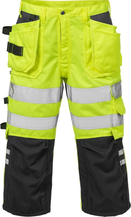 High vis housut lk.2, 2027 PLU Neonkeltainen/Musta - Suomen Brodeeraus