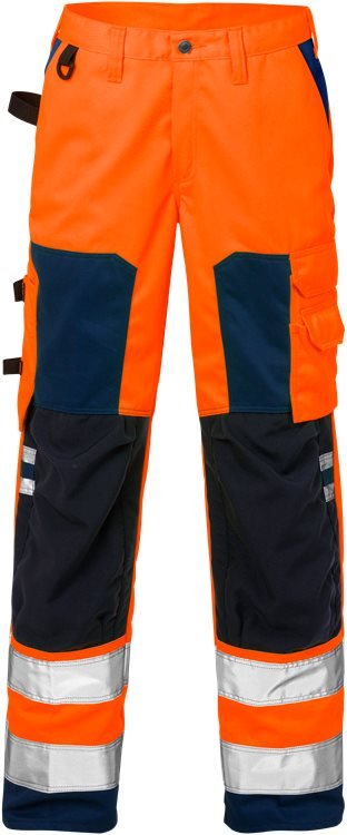 High vis housut naisten lk 2 2135 PLU Neonoranssi/Tummansininen - Suomen Brodeeraus