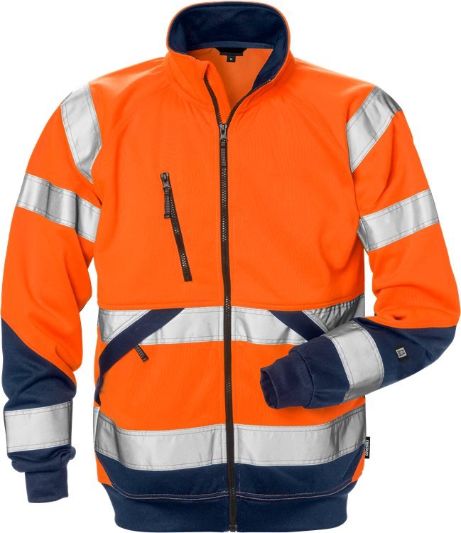 High vis kevyt takki lk 3 7426 SHV Neonoranssi/Tummansininen - Suomen Brodeeraus