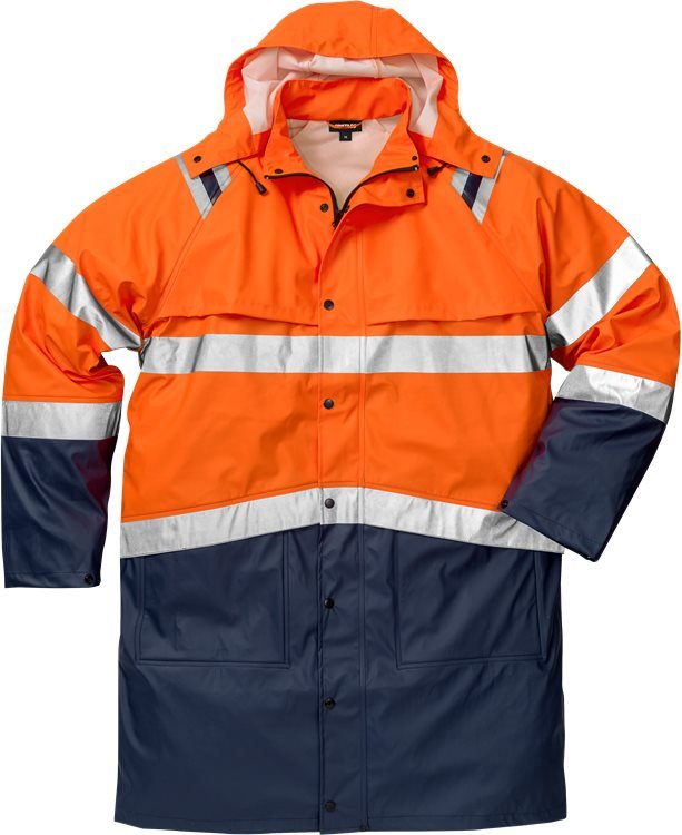 High vis sadetakki lk 3 4634 RS Neonoranssi/Tummansininen - Suomen Brodeeraus