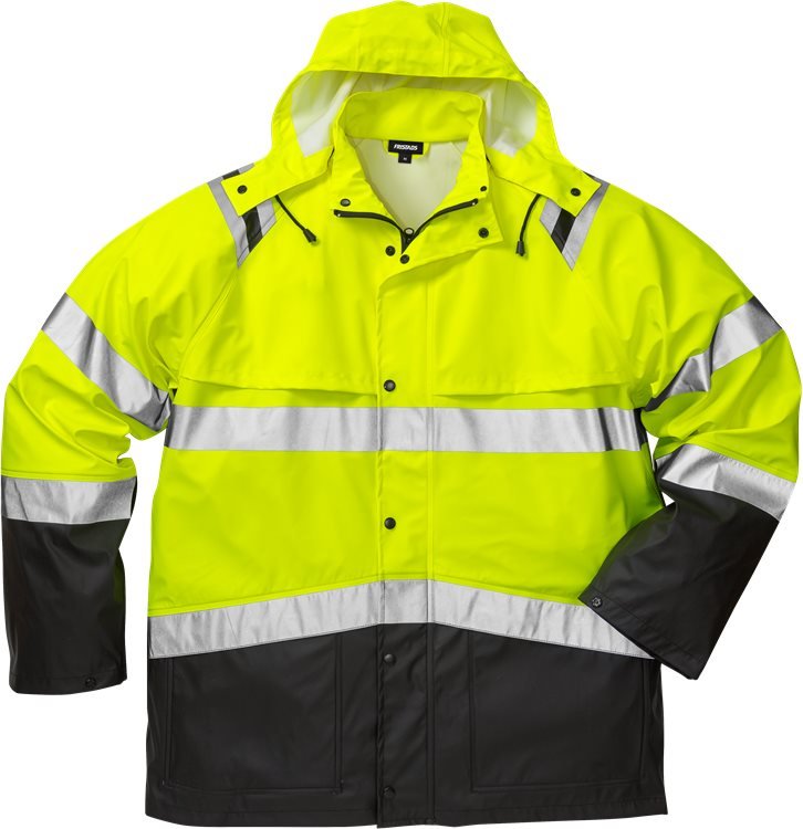 High vis sadetakki lk.3, 4624 RS Hi - Vis Yellow/Black - Suomen Brodeeraus