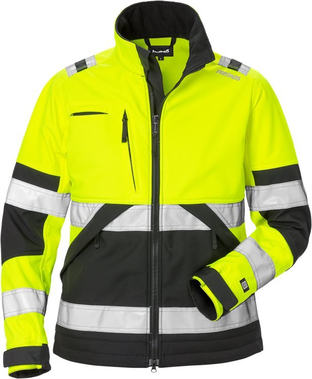 High vis softshell takki naisten lk 2 4183 WYH Neonkeltainen/Musta - Suomen Brodeeraus