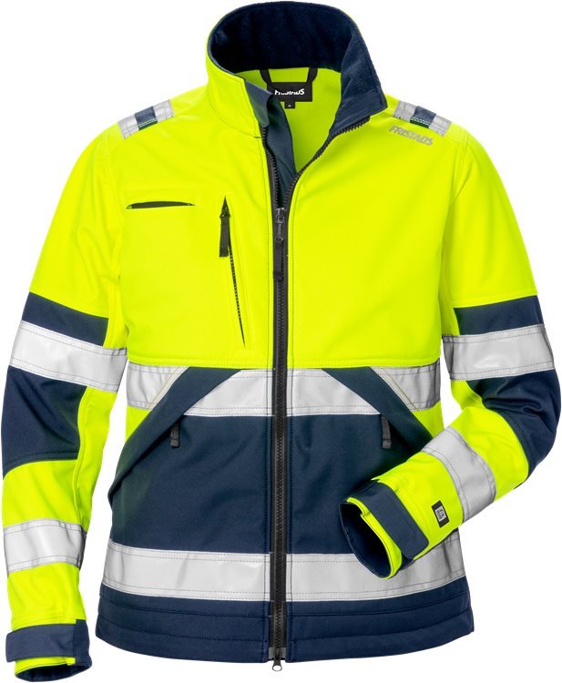 High vis softshell takki naisten lk 2 4183 WYH Neonkeltainen/Tummansininen - Suomen Brodeeraus