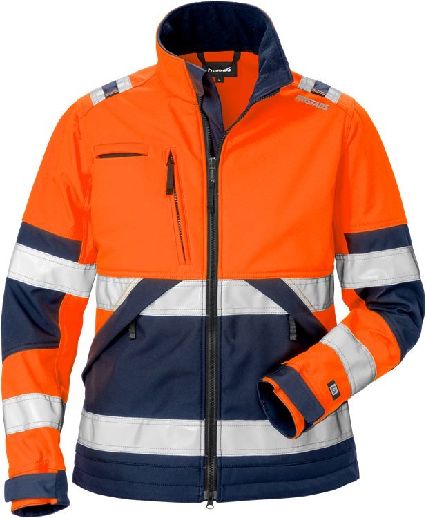 High vis softshell takki naisten lk 2 4183 WYH Neonoranssi/Tummansininen - Suomen Brodeeraus