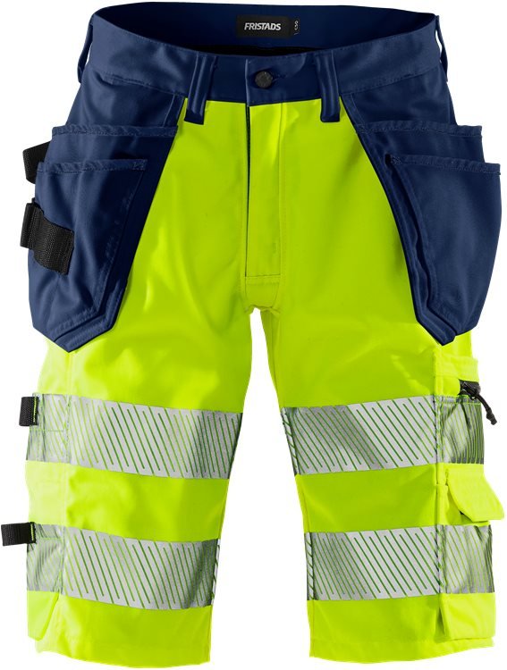 High vis stretch shortsit lk 1 2509 PLU Neonkeltainen/Musta - Suomen Brodeeraus