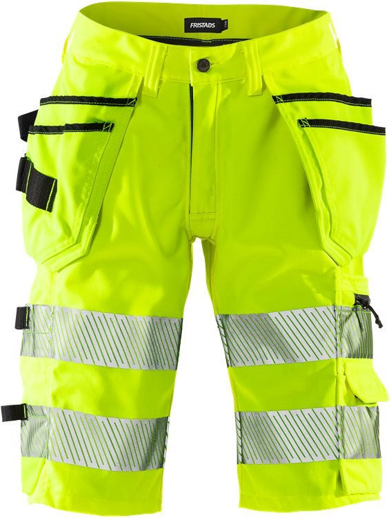 High vis stretch shortsit naisten lk 1 2529 PLU Neonkeltainen - Suomen Brodeeraus