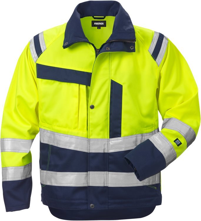 High vis takki lk 3 4026 PLU Neonkeltainen/Tummansininen - Suomen Brodeeraus