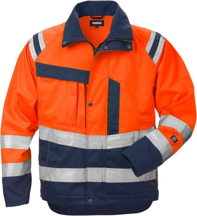 High vis takki lk 3 4026 PLU Neonoranssi/Tummansininen - Suomen Brodeeraus