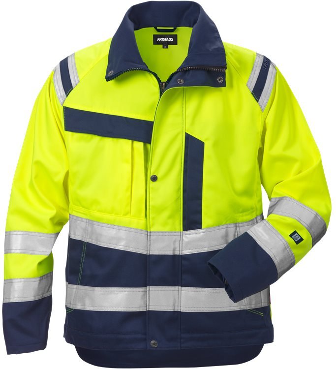 High vis takki naisten lk 3 4129 PLU Neonkeltainen/Tummansininen - Suomen Brodeeraus