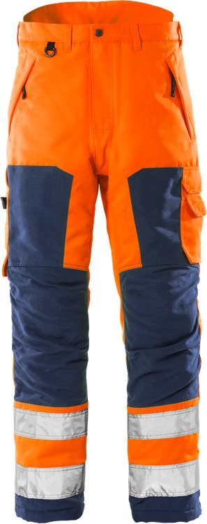 High vis talvihousut lk 2 2034 PP Neonoranssi/Tummansininen - Suomen Brodeeraus