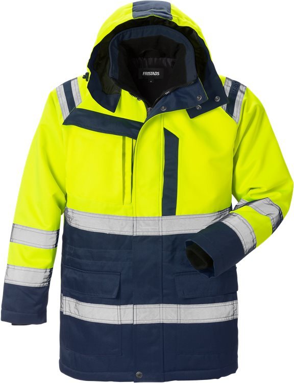 High vis talviparka lk 3 4042 PP Neonkeltainen/Tummansininen - Suomen Brodeeraus