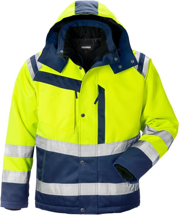 High vis talvitakki lk 3 4043 PP Neonkeltainen/Tummansininen - Suomen Brodeeraus