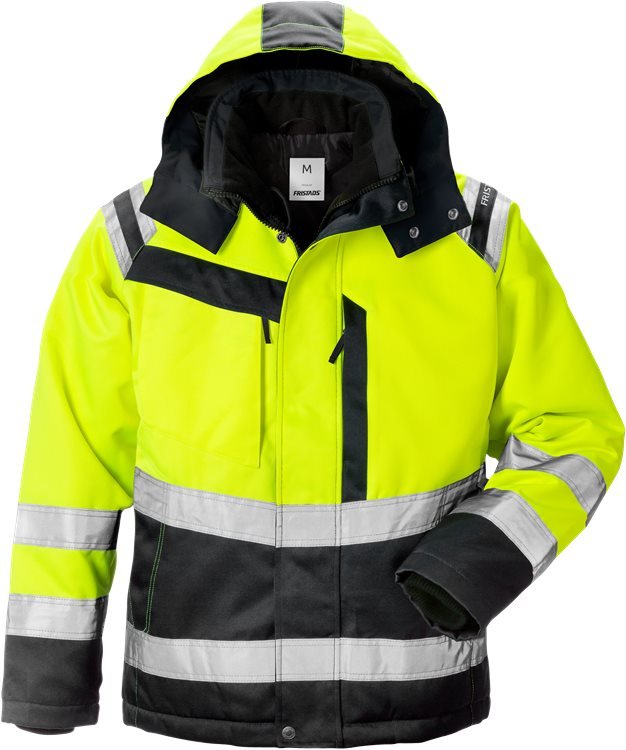 High vis talvitakki naisten lk 3 4143 PP Neonkeltainen/Must - Suomen Brodeeraus