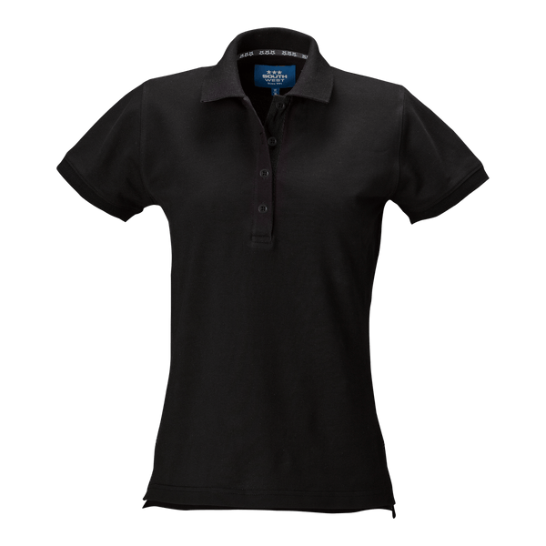 Marion solid Polo w Black - Suomen Brodeeraus