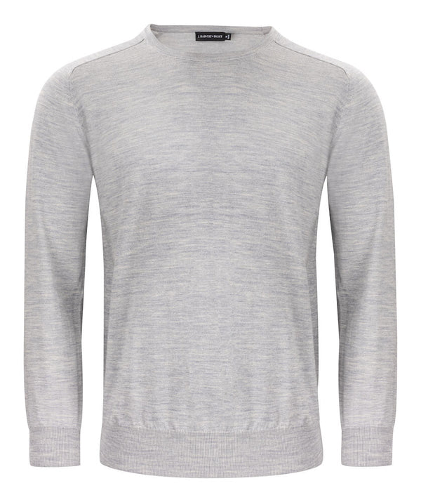 Merino U - neck LT GREY MEL - Suomen Brodeeraus